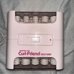 Vtg Norelco Curl Friend Electric Hot Rollers & Clips Hard Plastic Travel Set 20